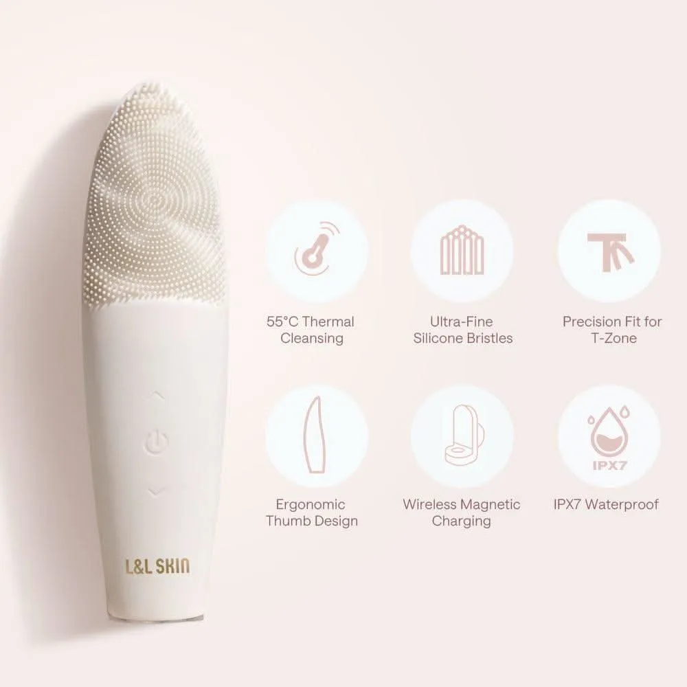 EMI Pro - Heating Silicone Facial Cleansing Brush- White