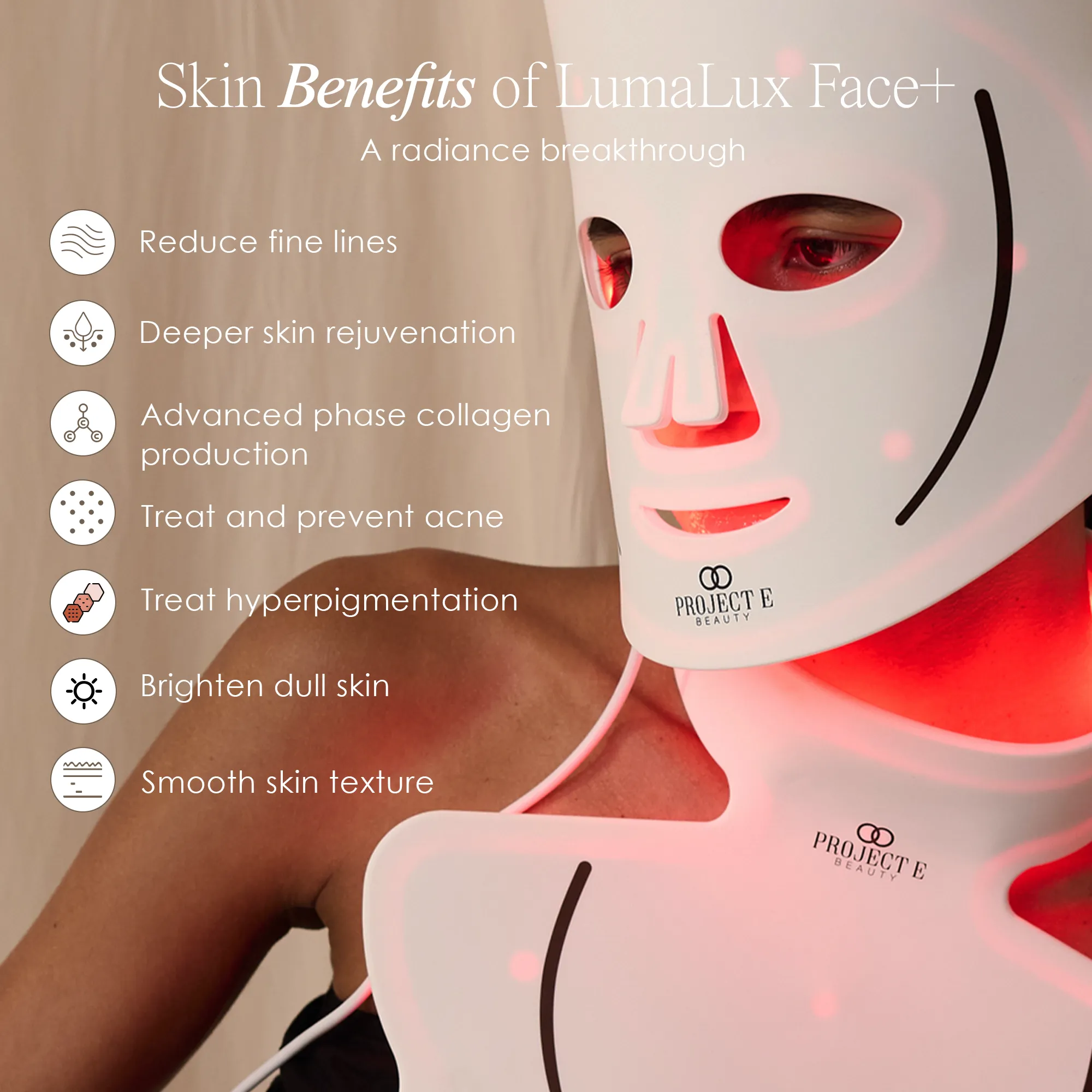 LumaLux Face  | Pro LED Light Therapy Face & Neck Mask