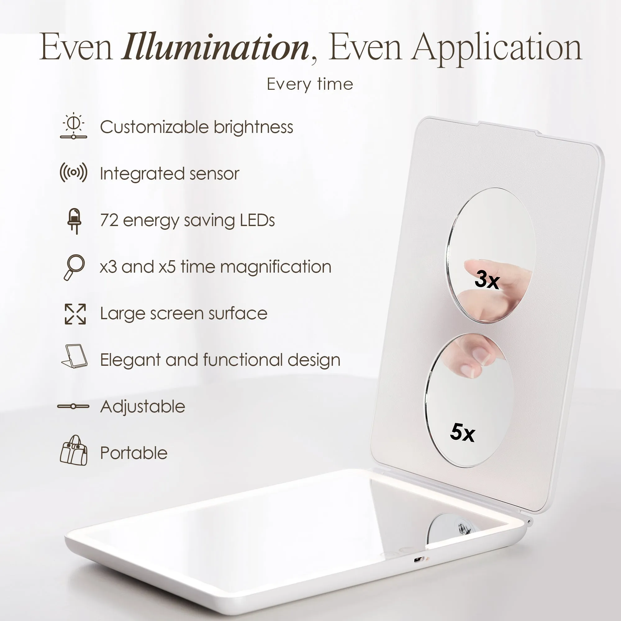 Mirrorvio  | LED Travel Mirror