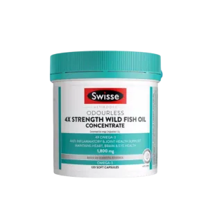 SWISSE Ultiboost Odourless 4 x Strength Wild Fish Oil Concentrate 120 Capsules