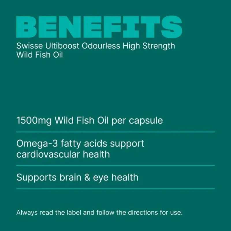 SWISSE Ultiboost Odourless High Strength Wild Fish Oil 400 Tablets